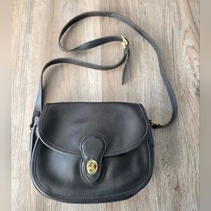 Vintage Coach Leather Black Leather Shoulder Bag